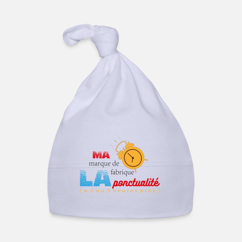ma marque de fabrique la ponctualite - Bonnet bio Bébé - ciel