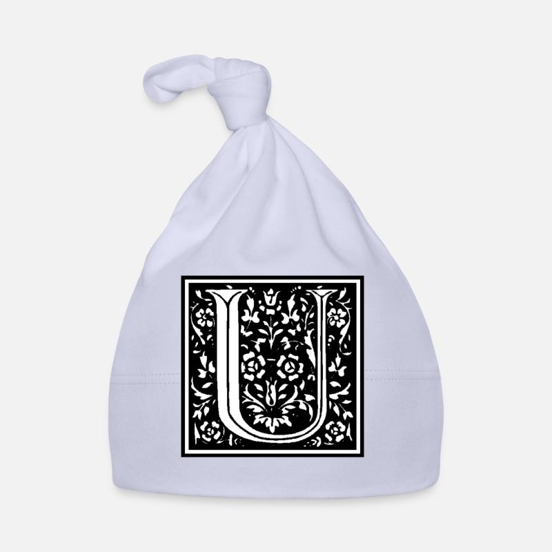 Blumenbuchstabe U - Einzelbriefe / Aufkleber Baby Bio-Mütze