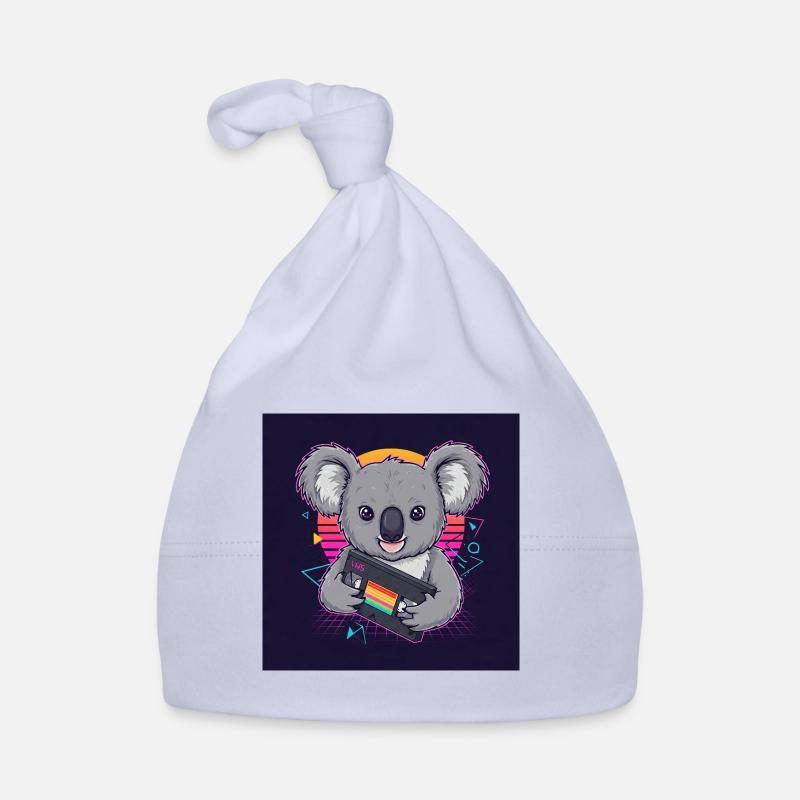 Funny Koala with VHS - 80s Vibes Organic Baby Cap