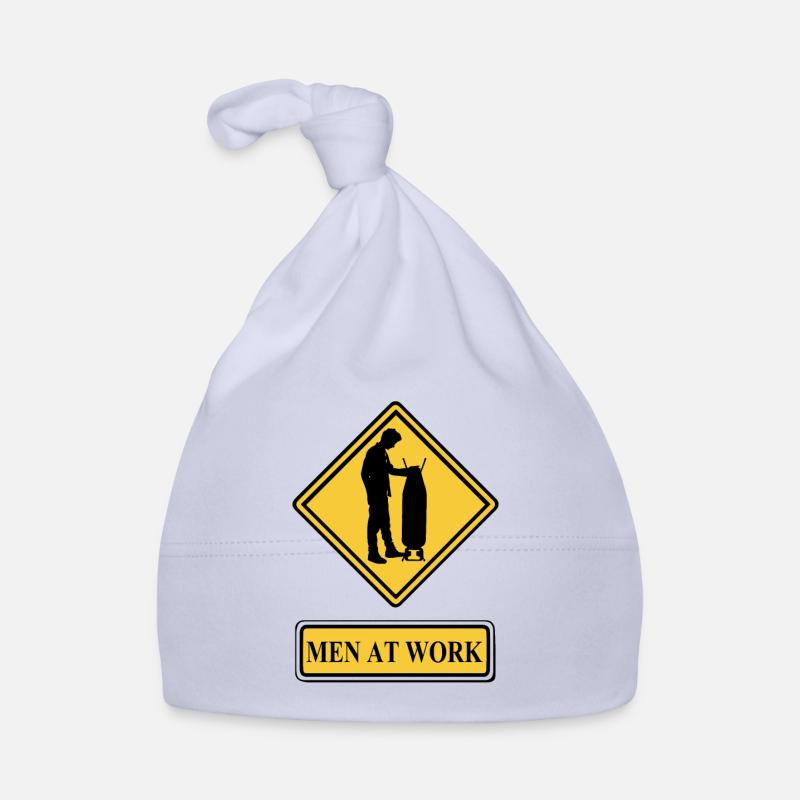 Men at work gift idea men doing housework ironing Organic Baby Cap