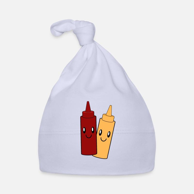 Mayonnaise-ketchup paire conception - Bonnet bio Bébé - ciel