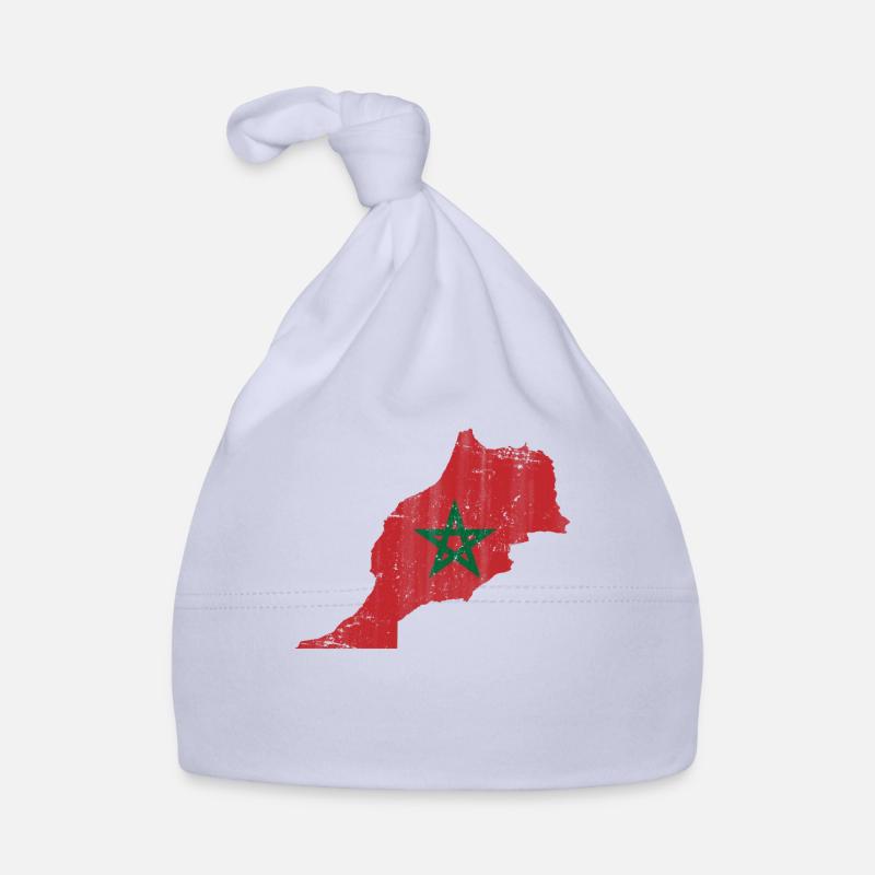 Morocco Flag Moroccan Vintage Map Organic Baby Cap