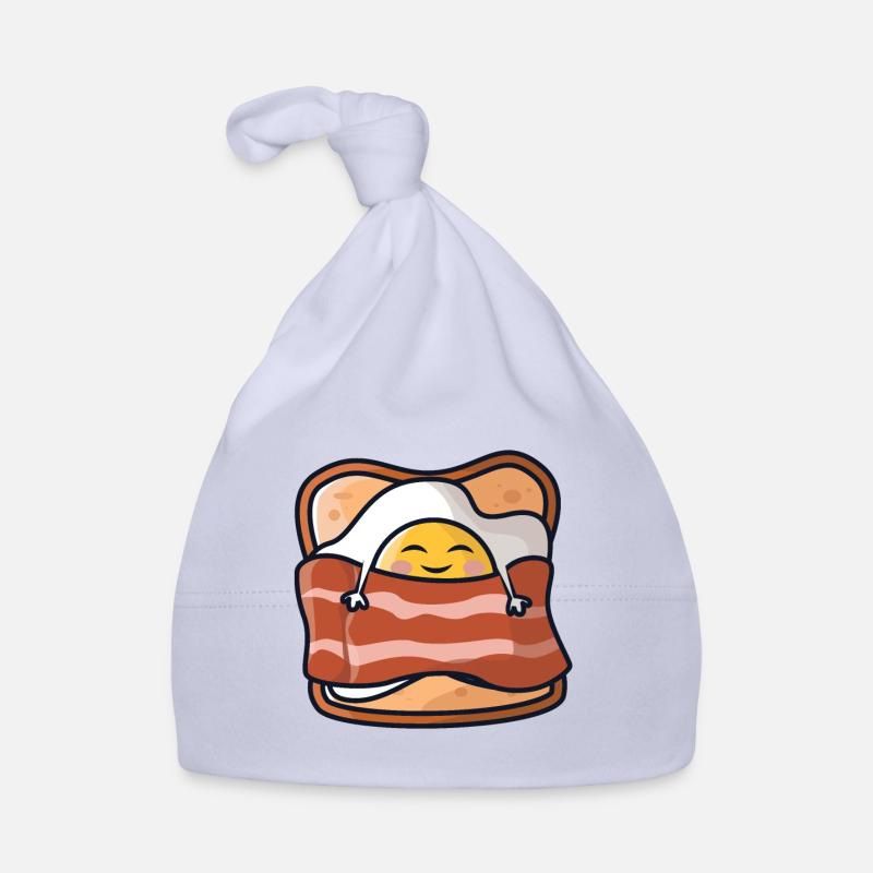 Sleeping breakfast/fried egg, toast and bacon Organic Baby Cap