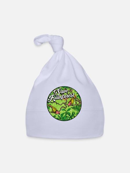Rainforest tropics environmental protection birds jungle - Organic Baby Cap - sky - Front