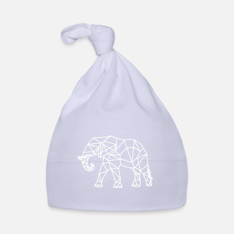 Eléphant géométrie géométrique - Bonnet bio Bébé - ciel