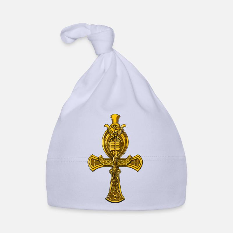 Ankh égyptien œil d'Horus ancien symbole sacré - Bonnet bio Bébé - ciel