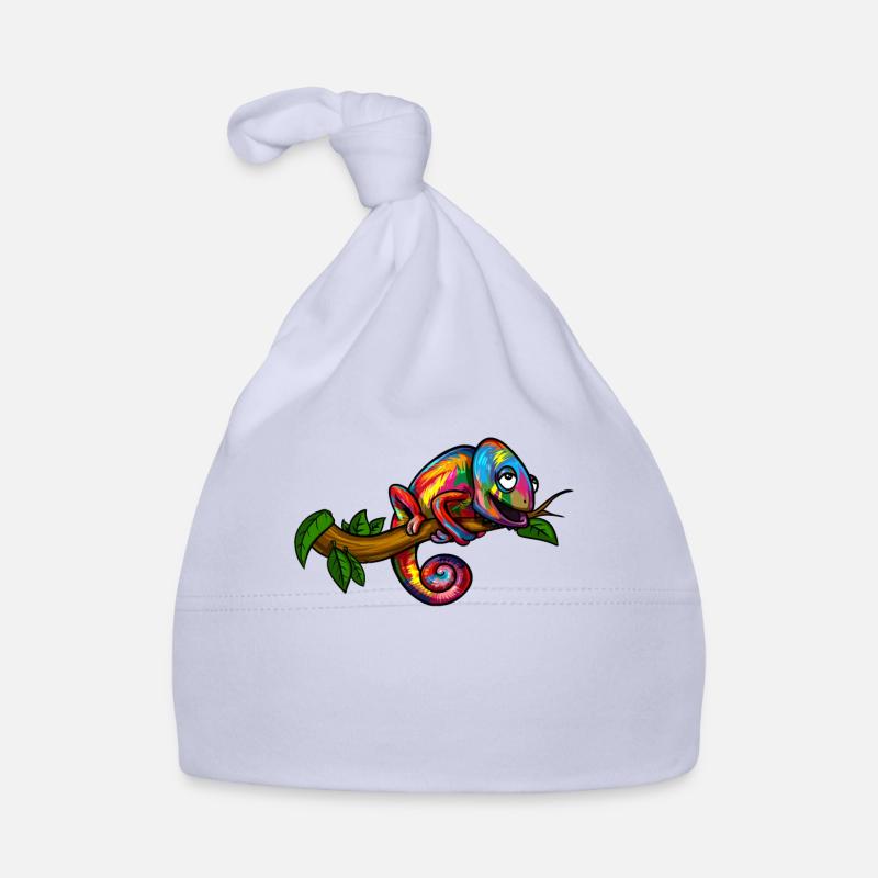 Rainbow Chameleon Colorful Lizard Reptile Organic Baby Cap