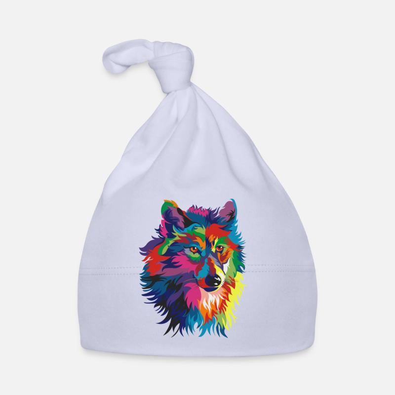 Colorful wolf Organic Baby Cap