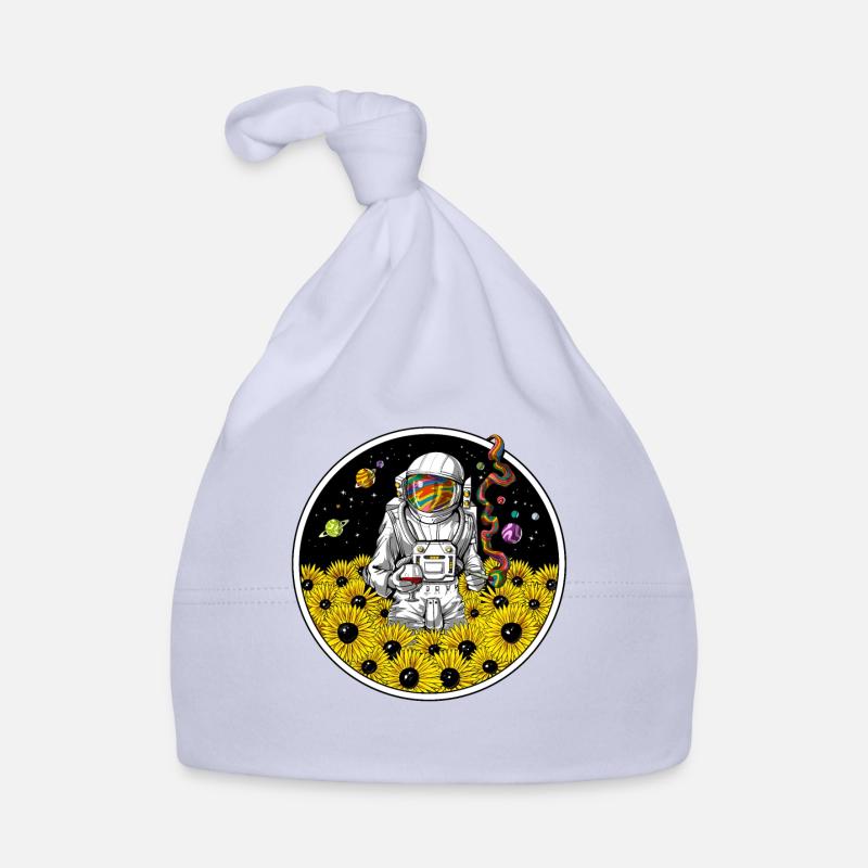 Astronaut Psychedelic Sunflower Organic Baby Cap