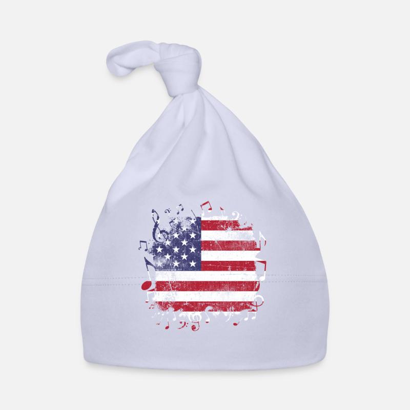 USA flag music Organic Baby Cap