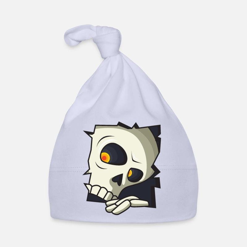 Crâne - Bonnet bio Bébé - ciel