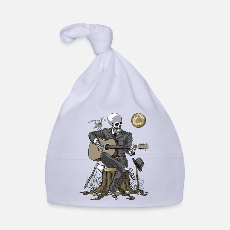 Skeleton Guitar Player Organic Baby Cap