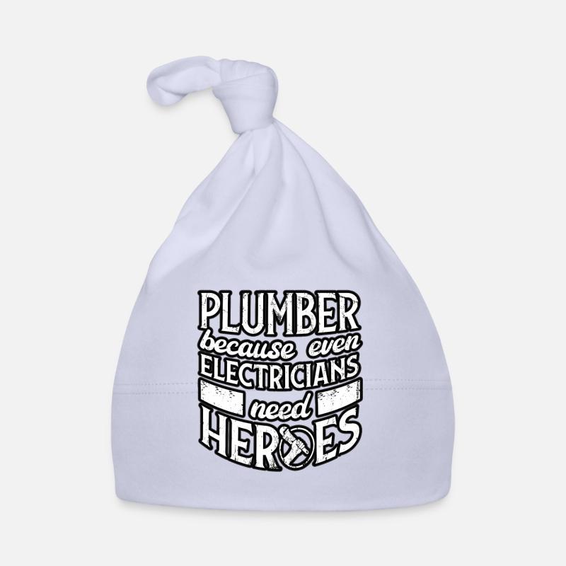 Installateur plombier - Bonnet bio Bébé - ciel