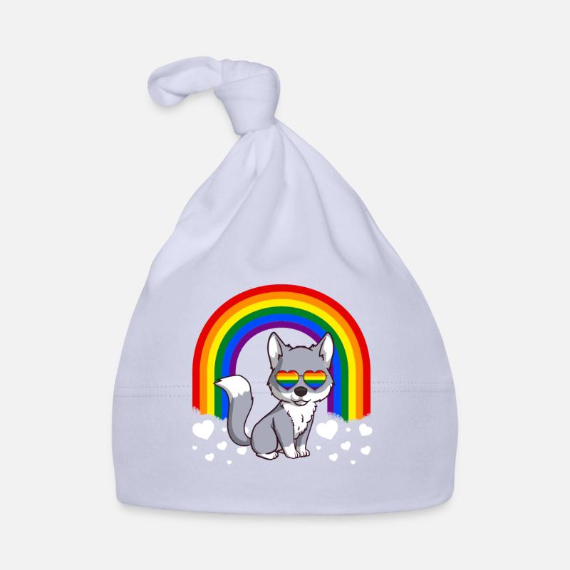 Gay Pride Rainbow Wolf LGBT - Bonnet bio Bébé - ciel