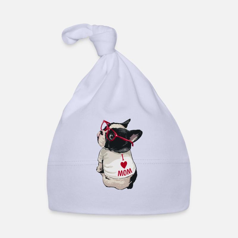 Boston Terrier - Bonnet bio Bébé - ciel