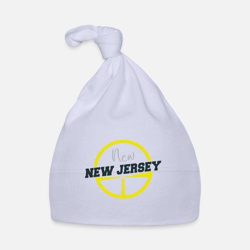 Typographie New New Jersey - Bonnet bio Bébé - ciel