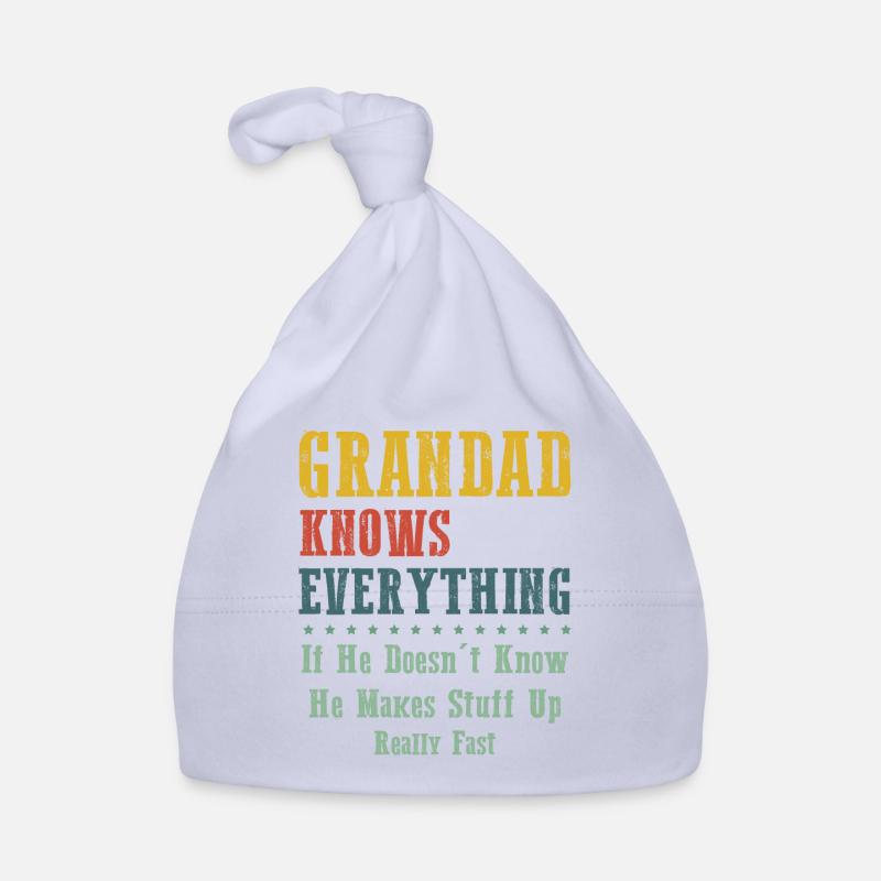 Grandad Knows Everything - Bonnet bio Bébé - ciel