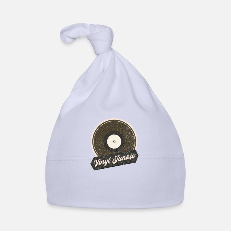 Accro au vinyle - Bonnet bio Bébé - ciel