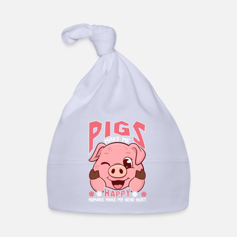 Funny Pigs Make Me Happy Humans Make My Head Hurt Organic Baby Cap