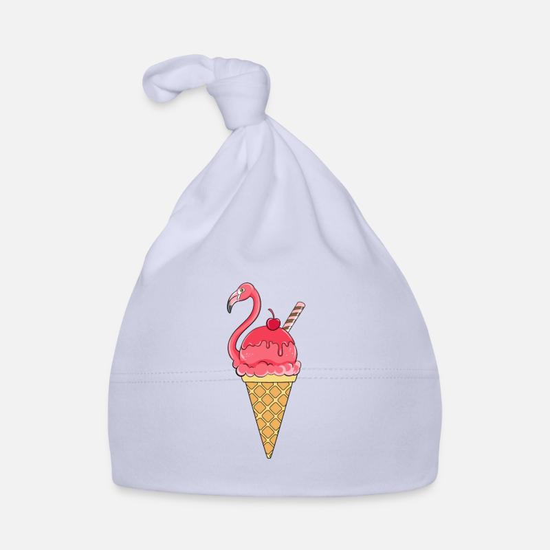 Flamingo Eis Eiswaffel Eiscream Rosa Baby Bio-Mütze