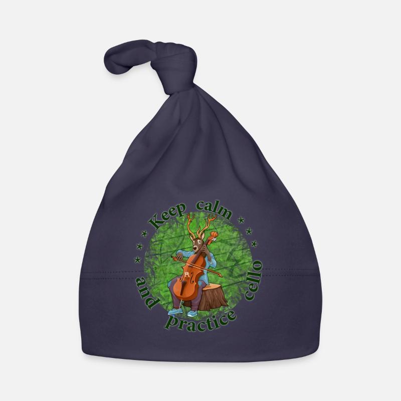 Keep calm practice cello cello reindeer Organic Baby Cap