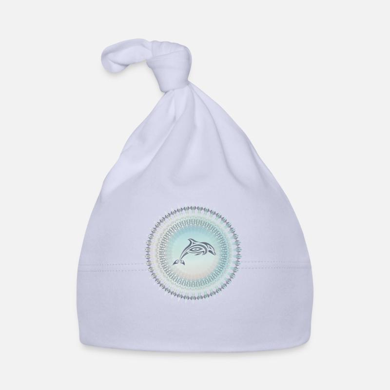 Dauphin tribal dans un mandala Bonnet bio Bébé