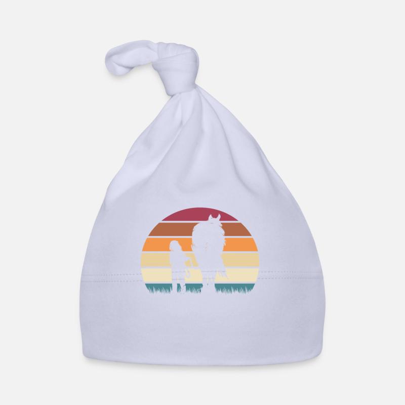 Pferd und Mädchen süßes Pferdeshirt Baby Bio-Mütze