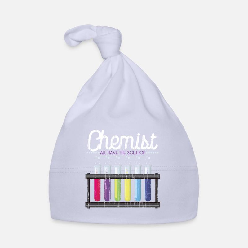 T-shirt chimiste - Tous ont la solution - Bonnet bio Bébé - ciel