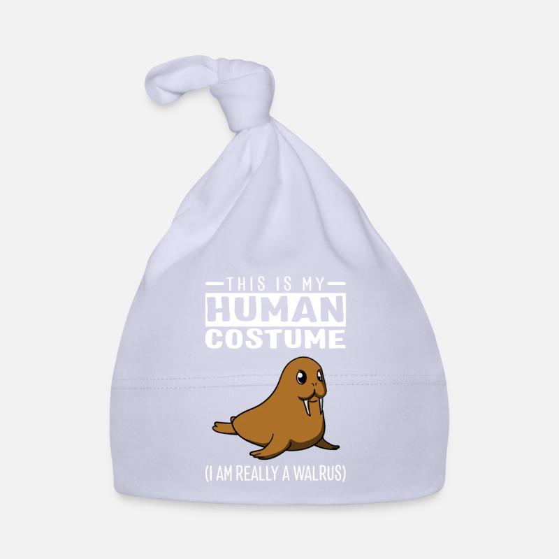 C'est mon costume humain, je suis vraiment un morse - Bonnet bio Bébé - ciel