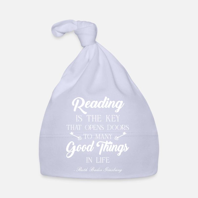 La lecture est la clé | RBG - Bonnet bio Bébé - ciel