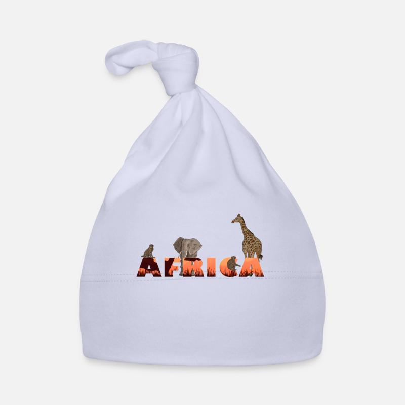 African animals africa giraffe elephant monkey Organic Baby Cap