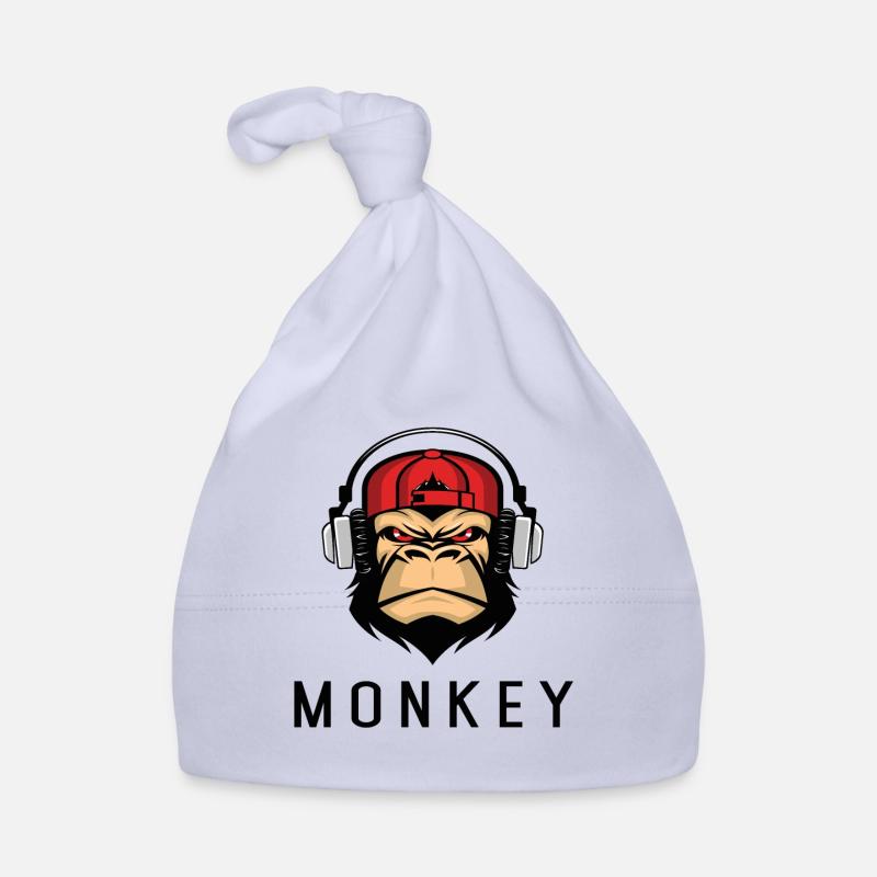 Singe avec un casque Bonnet bio Bébé
