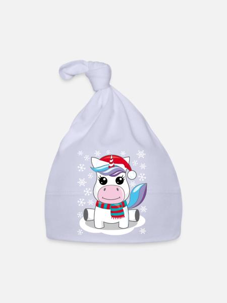 Unicorn Christmas gift Christmas present - Organic Baby Cap - sky - Front