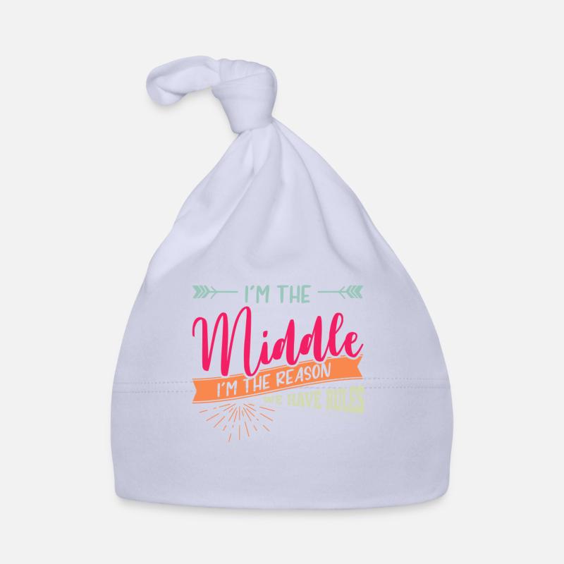 Frères et sœurs, frères et sœurs, enfant du milieu, plus jeune - Bonnet bio Bébé - ciel