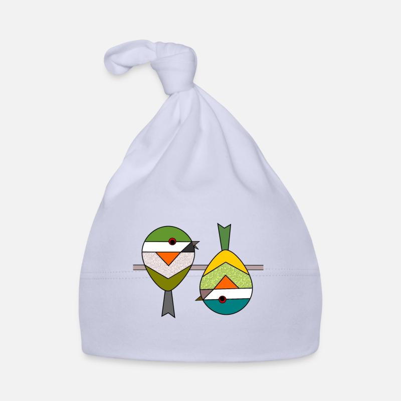 Bird 2 abstract geometric sparrows Organic Baby Cap