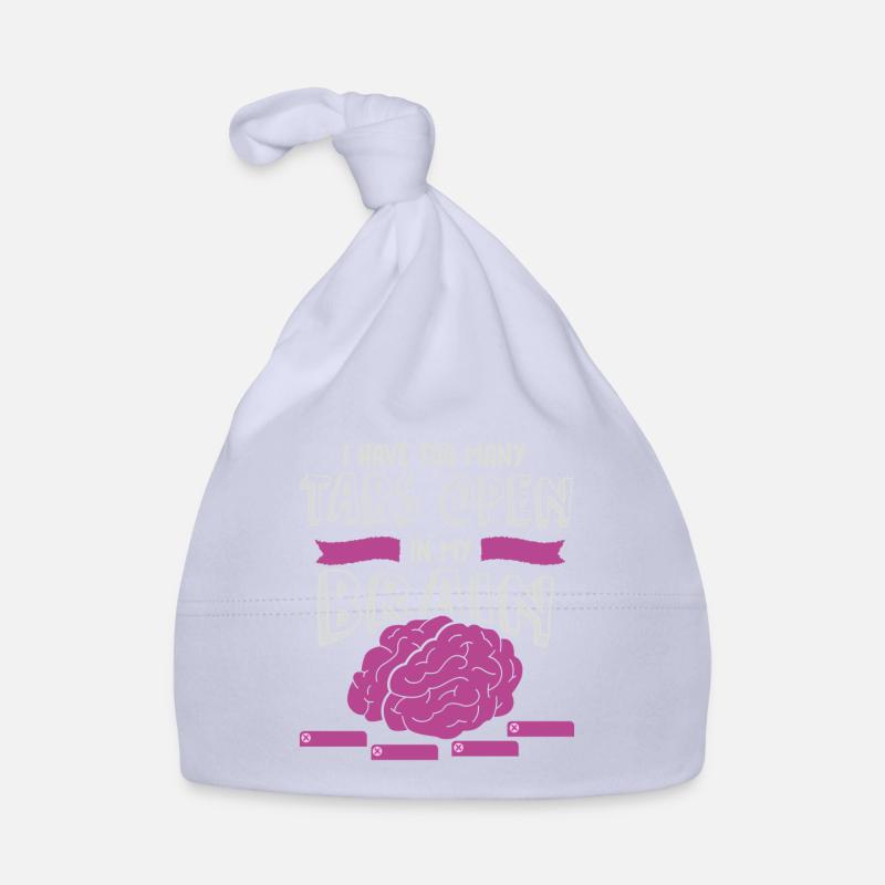 adhd, onglets de cerveau adhd ouverts, Attention, - Bonnet bio Bébé - ciel