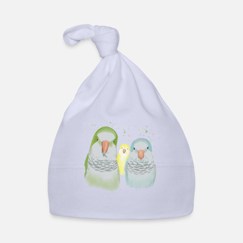 Familie Mönchssittiche Baby Bio-Mütze