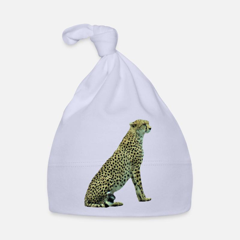 Guépard - Chat prédateur - Chat - Grand Chat - Afrique - Bonnet bio Bébé - ciel