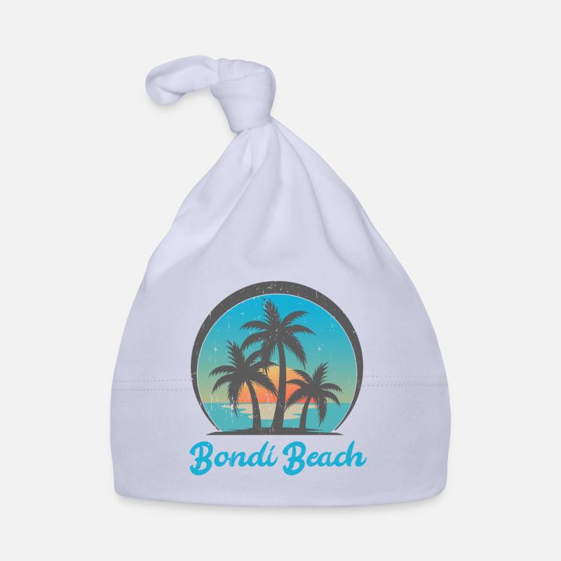Bondi Beach Vintage Palm - Bonnet bio Bébé - ciel