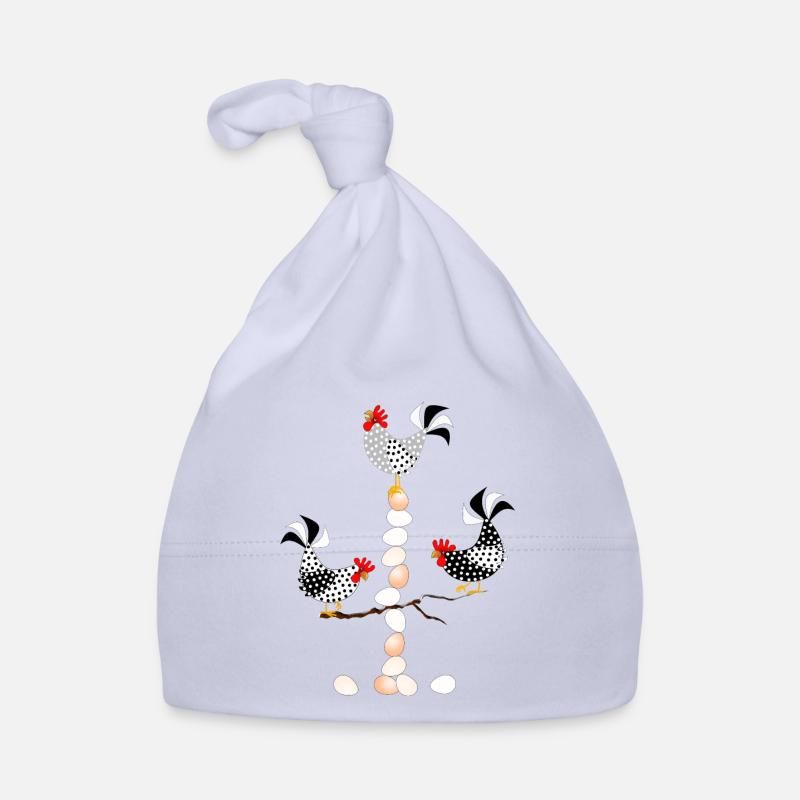 Oiseaux sur la balançoire - Bonnet bio Bébé - ciel
