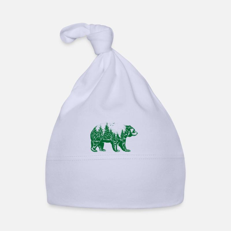 Ours Ours brun Nature - Bonnet bio Bébé - ciel