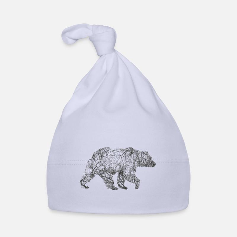 Ours des arbres! - Bonnet bio Bébé - ciel