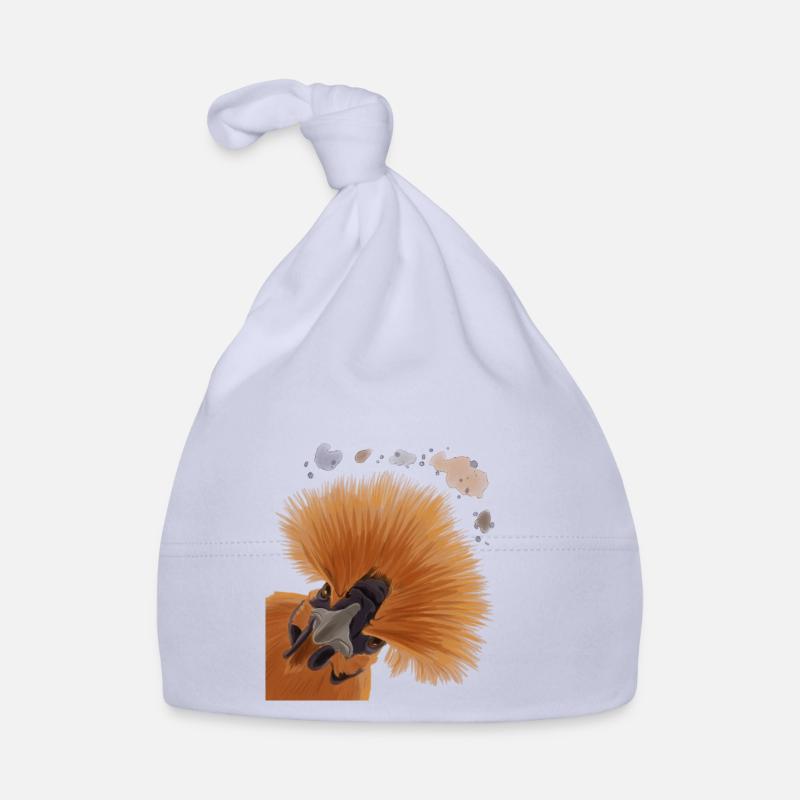 Poulet de soie curieux - Bonnet bio Bébé - ciel
