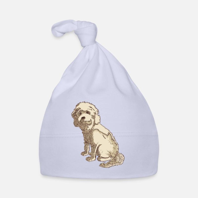 Cockapoo dog drawing of a cockapoo - Organic Baby Cap - sky