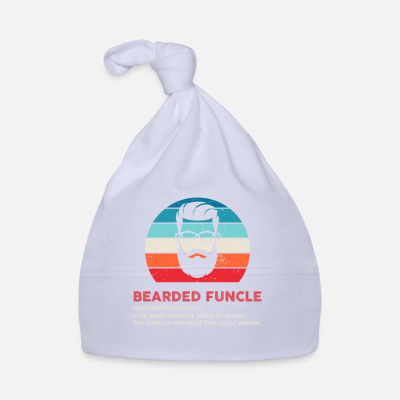 funny bearded funcle Definition Retro - Bonnet bio Bébé - ciel
