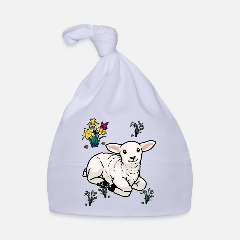 Happy Easter Nature Spring Lamb Ungulates Sheep Organic Baby Cap