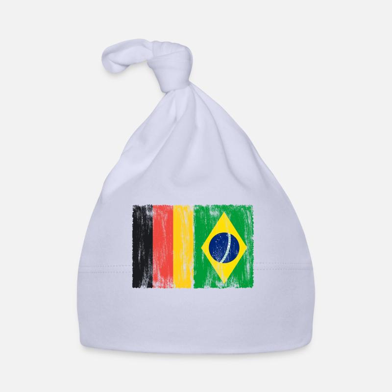 Germany and Brasil Flags Organic Baby Cap