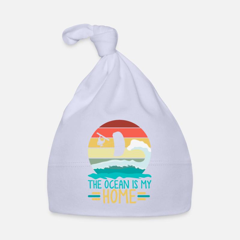 Kitesurf, Kitesurf Kitesurf, Mer, - Bonnet bio Bébé - ciel