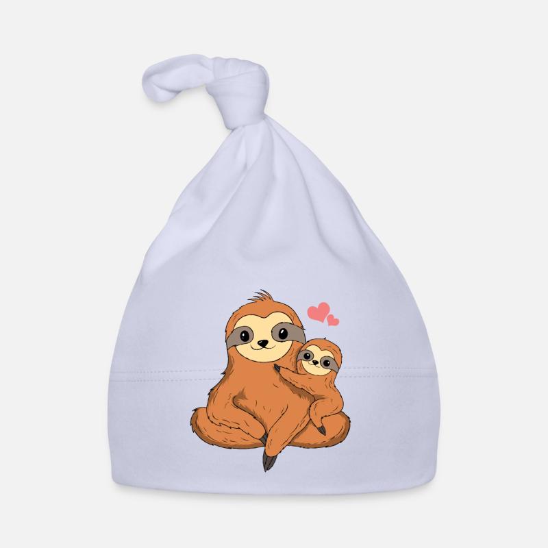 Paresseux - Bonnet bio Bébé - ciel