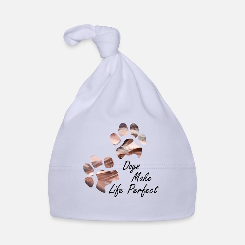 Empreintes de pattes pattes pattes chien chien - Bonnet bio Bébé - ciel